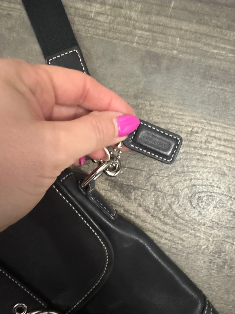 Coach Vintage Soho Black Leather Crossbody Bag with Silver Buckle